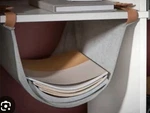 Ikea Kallax Hamac Shelving Unit Hammock Gray W/leather Straps Accessory. Fixed Price $34.00.