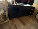 Storage Stand For Up 75" Weathered Pine - Threshold. Fixed Price $40.00.