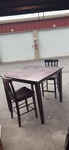 3 Piece Pub Dining Set High Top Table W/ 2 Chairs Dark Wood Counter Height. Fixed Price $140.00.