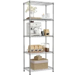 Izeuk 5-TIER Chrome Metal Storage Shelves, Adjustable Wire Shelving Unit For .... Fixed Price $68.42.