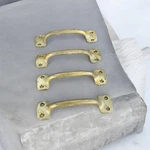 Vintage Solid Brass Cabinet Drawer Pulls Set Of Four Arts Crafts Sash Lifts. Fixed Price $39.88.