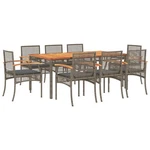 Patio Dining Set With Cushions Outdoor Garden Seating Gray Poly Rattan Vidaxl. Fixed Price $381.99.
