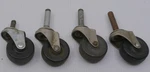 4 Vintage Metal Furniture Casters Hard Rubber Wheels For Chair, Table, Bassick. Fixed Price $22.99.