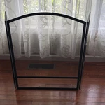 Black Metal Mesh Fire Place Guard Screen Preowned. Fixed Price $59.49.