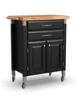 New In Box Home Styles Dolly Madison Prep/serve Kitchen Cart Black Natural Top. Fixed Price $80.00.