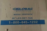 Global Square Tubular Adjustable Height Leg Set 28 To 34"H Tan For 30" Workbench. Fixed Price $199.99.