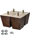 3" Wooden Furniture Legs Sofa Pack 4 Square Couch Brown Mid-cent. Fixed Price $25.99.