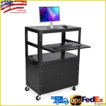 Av Cart With Locking Cabinet, Rolling Computer Media Adjustable Height. Fixed Price $173.84.
