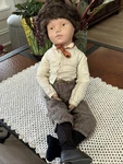 1911 Antique Schoenhut Doll Label Jointed Wood Intaglio Eyes 21. Fixed Price $695.00.