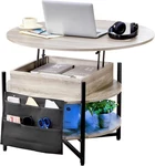 Round Lift Top Coffee Table With Led Light & Storage - Farmhouse Style Gray. Fixed Price $300.99.
