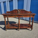 Thomasville Ernest Hemingway 70" Console Table Granite Mosaic Top Lion Hardware. Fixed Price $750.00.