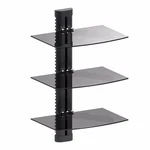 3 Tier Triple Glass Shelf Wall Mounted Entertainment Cable Box Game Dvd Bracket. Fixed Price $32.99.