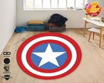 Superhero Star Shield Round Rug, Boys Room Play Mat, Theme, Captain America. Fixed Price $63.13.