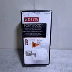 Delta Portwood Pivoting Toilet Paper Holder Brushed Nickel Wall Mount PWD50-BN. Fixed Price $15.00.