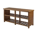 Winsome Keystone Transitional Solid Wood Shoe Rack Bench Teak. Fixed Price $128.81.