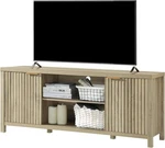 Wooden Tv Stand & Media Console Cabinet With 2 Door Open Shelves For 65. Fixed Price $152.23.