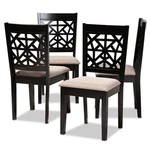 Baxton Studio Jackson Sand Upholstered Espresso Wood 4-PIECE Dining Chair Set. Fixed Price $280.14.