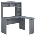 Techni Mobili Modern Engineered Wood L-shaped Computer Desk With Hutch Gray. Fixed Price $223.57.