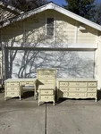 Vintage French Provincial Furniture Set Ornate Cream And Gold Mid-century Design. Fixed Price $3000.00.