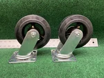 2 - Shepherd Hardware 9493 1400 Series 6" Mold Rubber Swivel Plate Caster 410LB. Fixed Price $52.19.