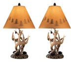 Signature Design By Ashley Derek Rustic Cabin Antler Lamp Set, 2 Count, Paper. Fixed Price $127.00.