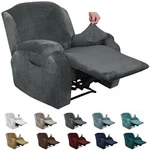 Maxijin Velvet 4 Piece Recliner Cover Stretch Plush Soft For. Fixed Price $44.49.