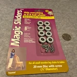 Vtg Magic Sliders 08200 Pack 3/4" Round Furniture Disk Caster - Nib. Fixed Price $12.00.
