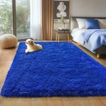 Blue Fluffy Area For Bedroom, 4X5.9 Feet Shag Rugs Living Kids. Fixed Price $26.98.