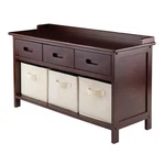 Winsome Adriana 4 Pieces Storage Transitional Solid Wood Bench - Antique Walnut. Fixed Price $228.99.