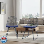 Pacific Metal Dining Chairs Faux Leather Seat Pad Modern Stackable Indoor. Fixed Price $219.11.