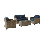 Bradenton 4PC Outdoor Furniture Set, Loveseat, Coffee Table, 2 Arm Chairs. Fixed Price $1781.83.