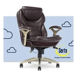 Serta Claremont Back In Motion Office Chair Brown Bonded Leather. Fixed Price $336.06.