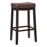 Linon Claridge Backless Bar Stool Cognac Faux Leather Wood Frame Espresso. Fixed Price $87.89.