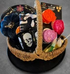 Celebrate It Dia De Muertos Thrift Store Gift Basket Second Hand Love. Fixed Price $45.00.