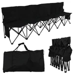 Yaheetech 6 Foldable Sideline Bench For Sports Team Seats, Black. Fixed Price $123.99.