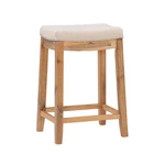 Linon Backless Linen Counter Stool Bar Saddle Wood Dining Room 26" Beige. Fixed Price $38.99.
