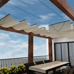 Retractable Canopy Cover Yard Garden Awning Pergola Shade W/ Steel Wire Beige. Fixed Price $163.19.