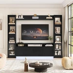 Modern Black Wall Unit 65" Tv Stand Media Center Display Storage Cabinet Shelves. Fixed Price $350.92.