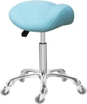 Saddle Stool Rolling Ergonomic Swivel Chair For Without Backrest, Cyan. Fixed Price $146.42.