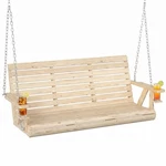 5 Ft Wooden Porch Swing 3-SEATER With Cupholders, Nature. Fixed Price $151.31.