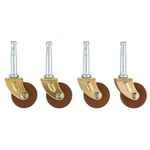Brass Stem Small W/wood Furniture Caster - Wheels For Hoosier Cabin. Fixed Price $17.99.