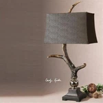 Uttermost Stag Horn Resin Table Lamp Burnished Bone Ivory/chocolate. Fixed Price $547.20.