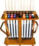 Iszy Billiards Pool Stick Rack Only Floor Stand 10 Cues & Ball Oak Wood. Fixed Price $114.98.