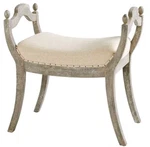 Stool Cyan Design Alice Small Weathered Gray Birch Cotton Fabric. Fixed Price $250.00.
