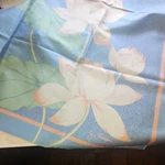 Vtg Jim Thompson Square Botanical Print Lilly Pad Lotus Thai Silk Scarf 34X34IN. Fixed Price $69.00.