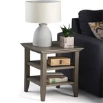 Simpli Home Acadian Wood 19" Square Transitional End Table In Farmhouse Gray. Fixed Price $127.27.