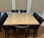 Steve Silver Monarch Marble Table Set (8) - Elegant, Durable, & Stylish!. Fixed Price $1000.00.