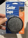 4 Pack Softtouch Waxman Carpet Caster Cups Floor Protectors 1/2". Fixed Price $5.99.
