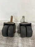 Vintage Faultless Dual Wheel Heavy Duty Swivel Rotating Caster 2" Set. Fixed Price $34.95.