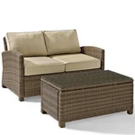 Crosley Furniture Bradenton 2 Piece Fabric Patio Sofa Set In Brown Sand. Fixed Price $872.99.